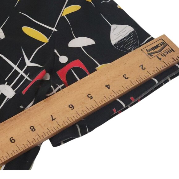 Collectif Caterina Swing Dress Black Mid-Century Atomic 2XL US 14 Rockabilly - Picture 12 of 16